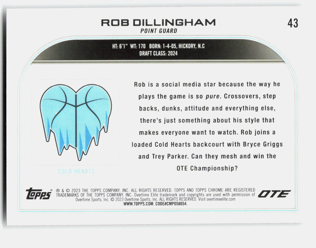 Rob Dillingham 2022-23 Topps Chrome Overtime Elite Rookie #43 back