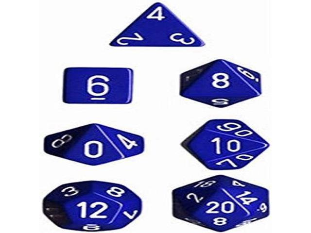 Chessex Opaque Polyhedral 7-Die Set - Blue/White (CHX25406)