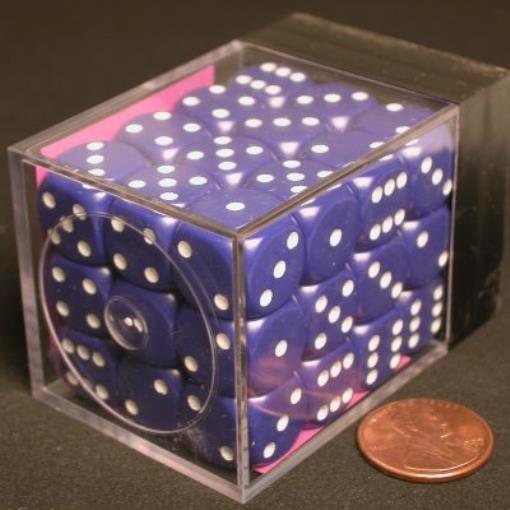 Chessex Opaque 12mm d6 Dice Block - Purple/White (36 Dice) (CHX25807)