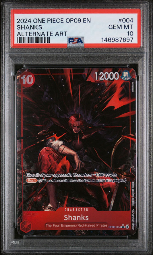 Shanks OP09-004 Alternate Art Leader PSA 10 slab front