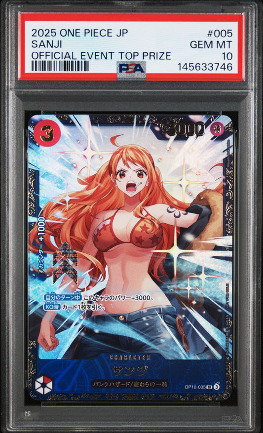 Sanji Official Event Top Prize PSA 10 slab front