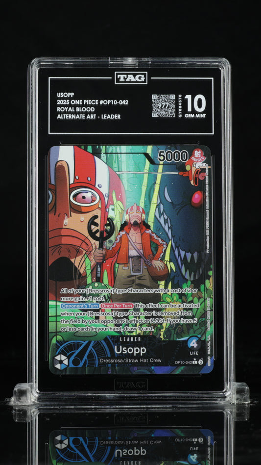 Usopp OP10-042 Royal Blood Alt Art Leader TAG 10 slab front