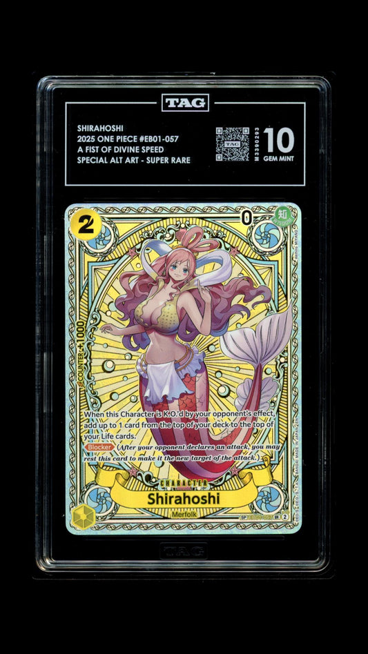 Shirahoshi EB01-057 Special Alternate Art TAG 10 slab front