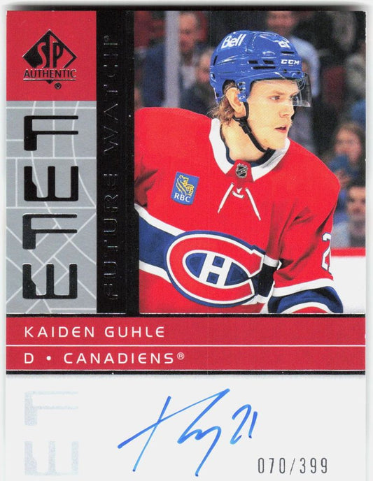 Kaiden Guhle 2022-23 SP Authentic Future Watch Autograph #RFWA2-KG (/399)