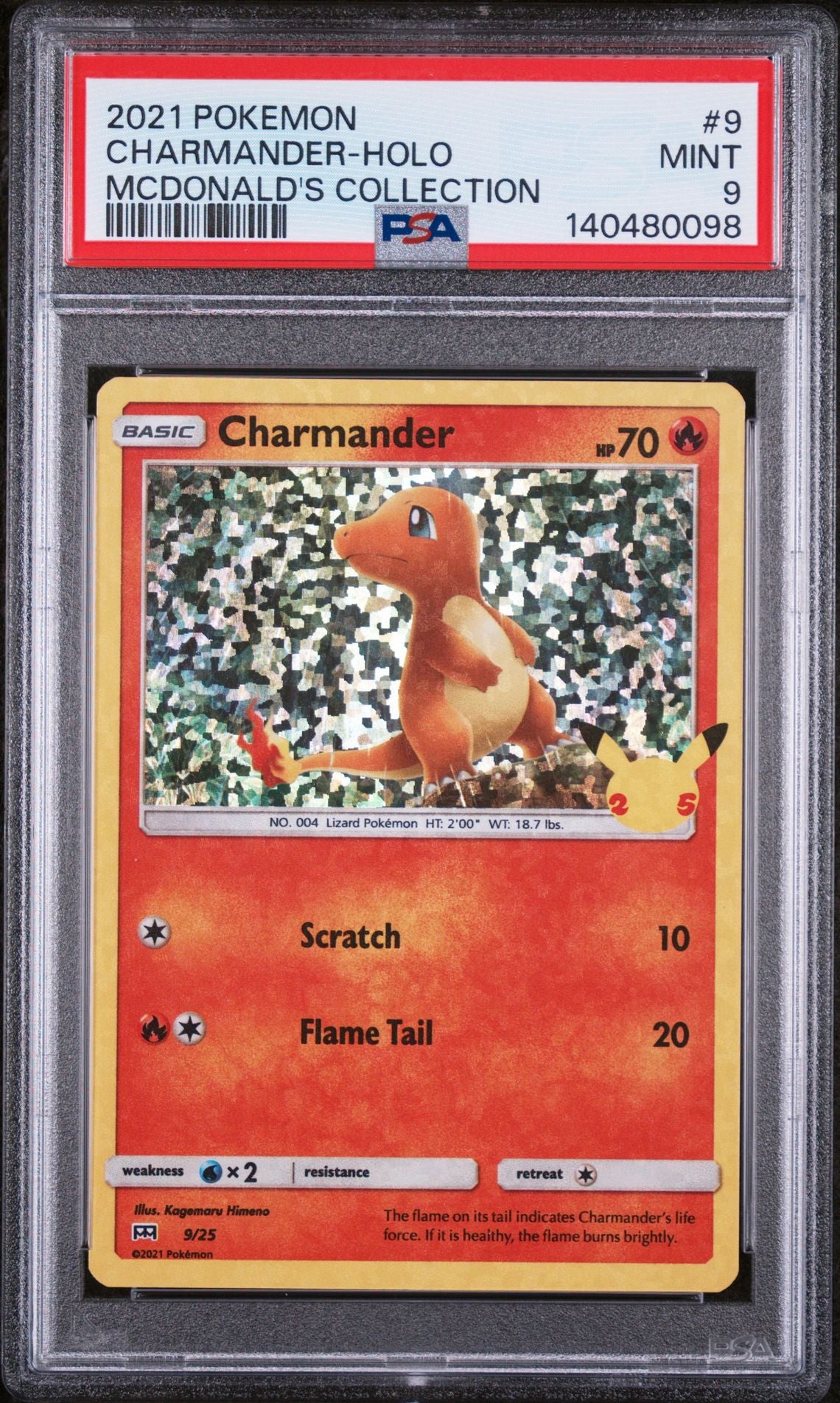 Charmander Holo 2021 Pokemon McDonald's Collection PSA 9 slab front