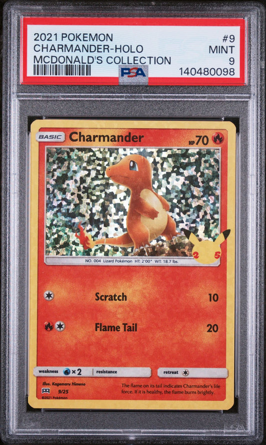 Charmander Holo 2021 Pokemon McDonald's Collection PSA 9 slab front