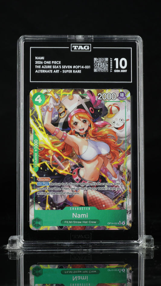 Nami Alt Art The Azure Sea's Seven OP14-031 TAG 10 slab front