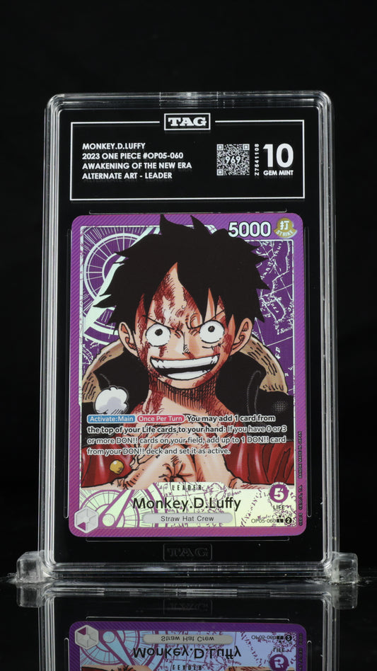 Monkey.D.Luffy OP05-060 Alternate Art Leader TAG 10 slab front
