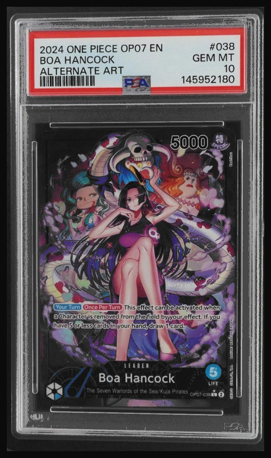 Boa Hancock OP07-038 alt art leader PSA 10 - front