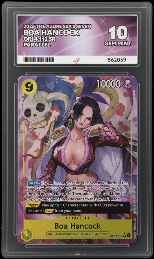 Boa Hancock OP14-112 The Azure Sea's Seven SR Parallel - ACE 10 Graded Card