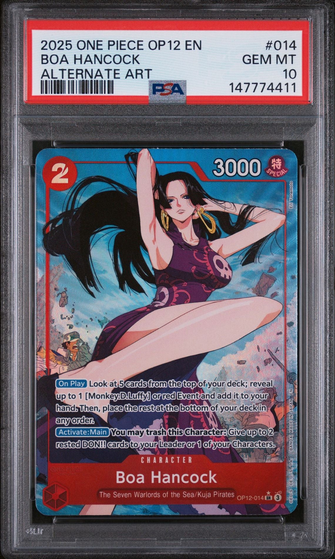 Boa Hancock Alternate Art OP12-014 PSA 10 slab front
