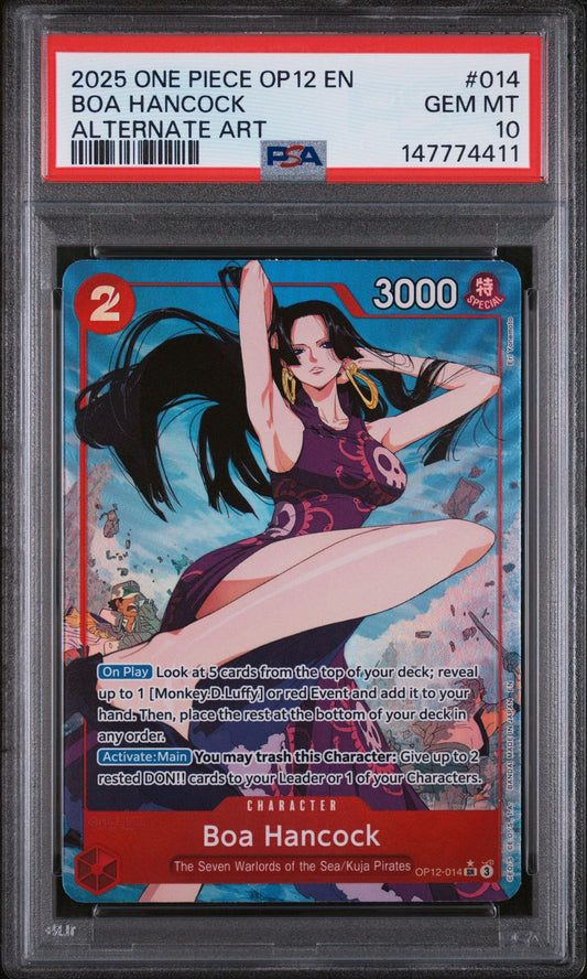 Boa Hancock Alternate Art OP12-014 PSA 10 slab front