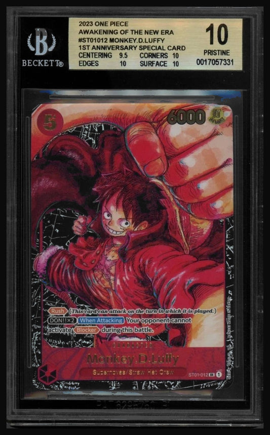 Monkey D. Luffy ST01 graded slab - front