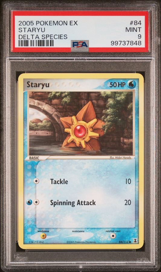 Staryu 84/113 EX Delta Species PSA 9 slab front