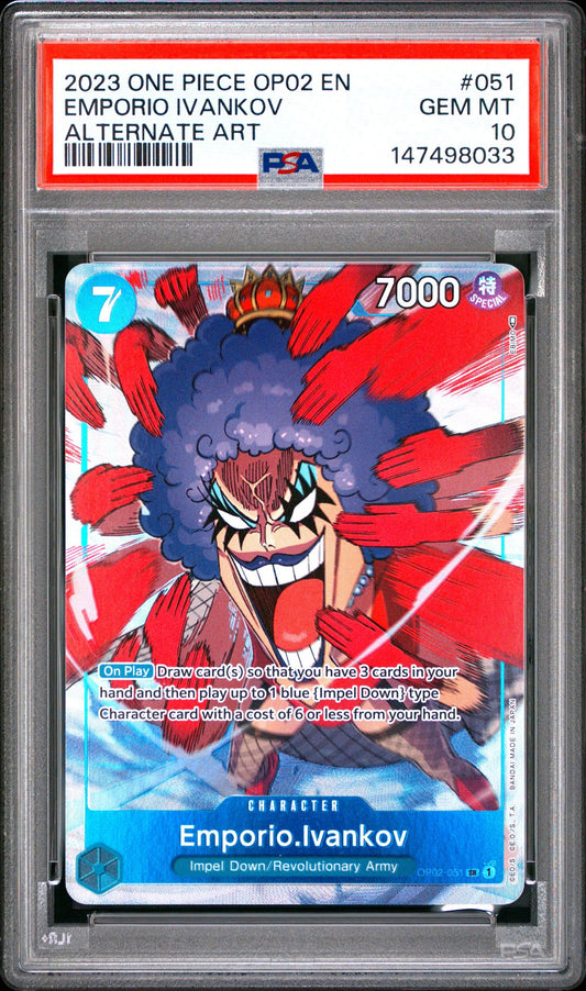 Emporio Ivankov Alternate Art OP02-051 PSA 10 slab front