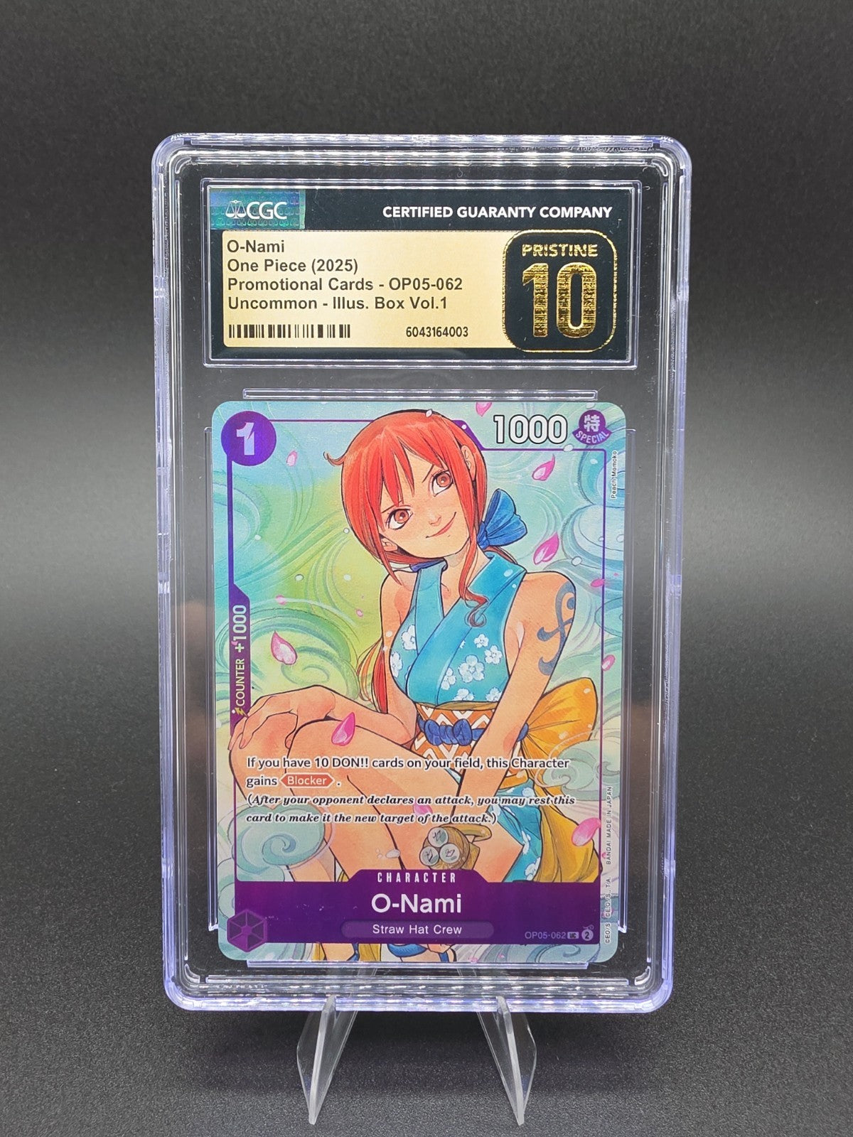 O-Nami OP05-062 Illustration Box Vol 1 CGC 10.0 Pristine slab front