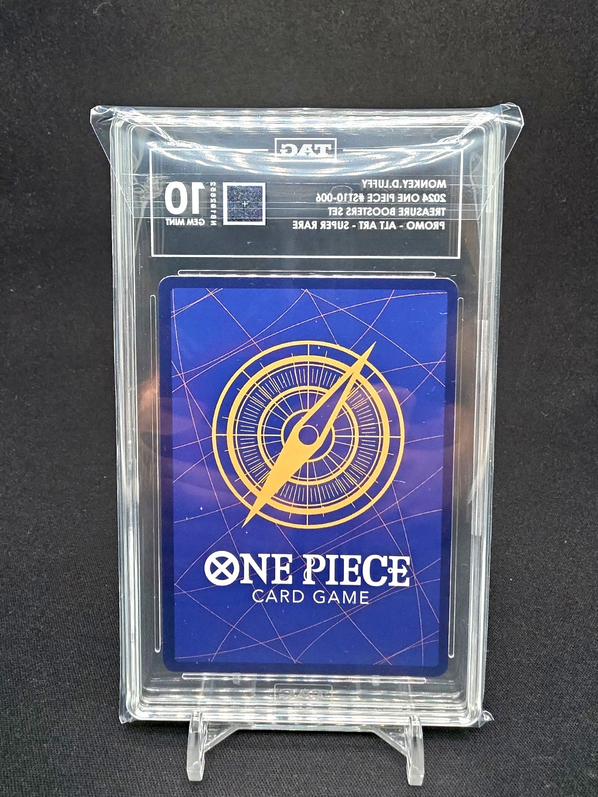 Monkey D. Luffy ST10-006 Treasure Booster Set Alt Art SR TAG 10 slab back