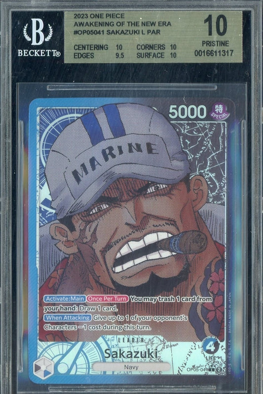 Sakazuki OP05-041 Leader Parallel BGS 10 Pristine slab front - cert 0016611317