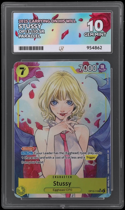 Stussy OP13-110 Carrying On His Will SR Parallel - ACE 10 Graded Card