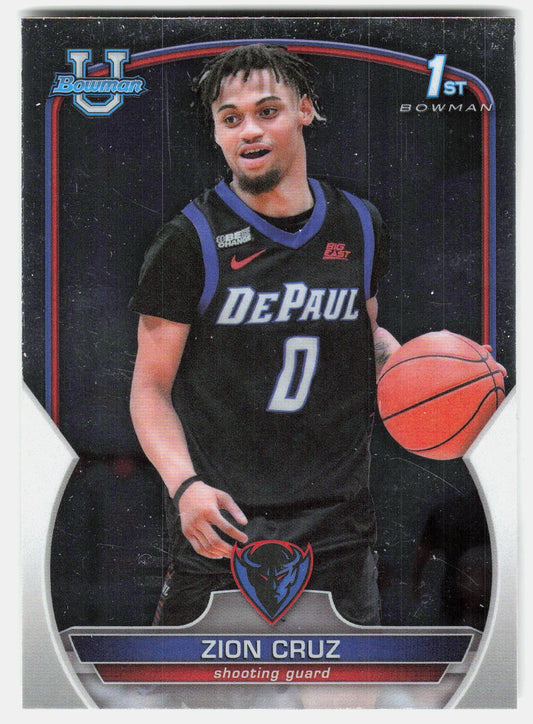 Zion Cruz 2022-23 Bowman University Chrome 1st Bowman #91 front