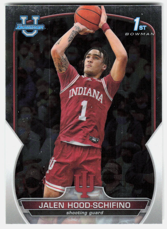 Jalen Hood-Schifino 2022-23 Bowman University Chrome 1st Bowman #57 front